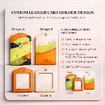 Custom Printed PU Leather Card Holder with Retractable Lanyard