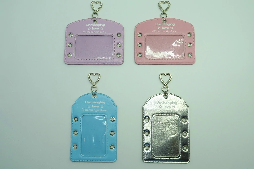 printed synthetic leather card holder design