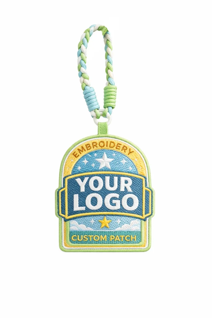 Embroidered Cartoon Bear PU Leather Card Holder with Lanyard – Large Size ID Holder (OEM Factory)