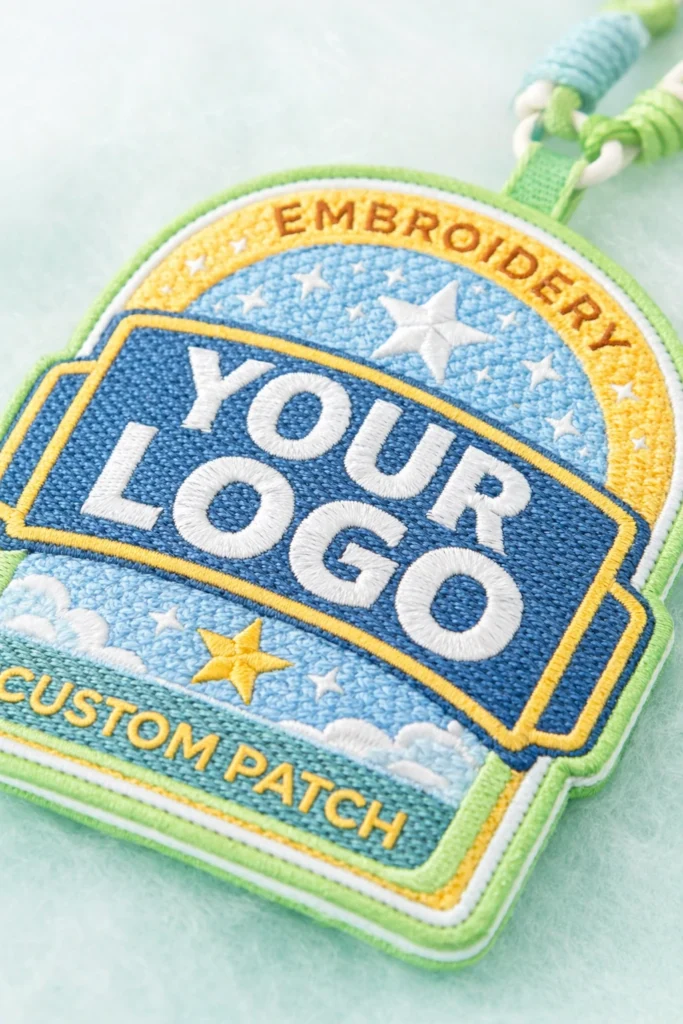 Embroidered Cartoon Bear PU Leather Card Holder with Lanyard – Large Size ID Holder (OEM Factory)