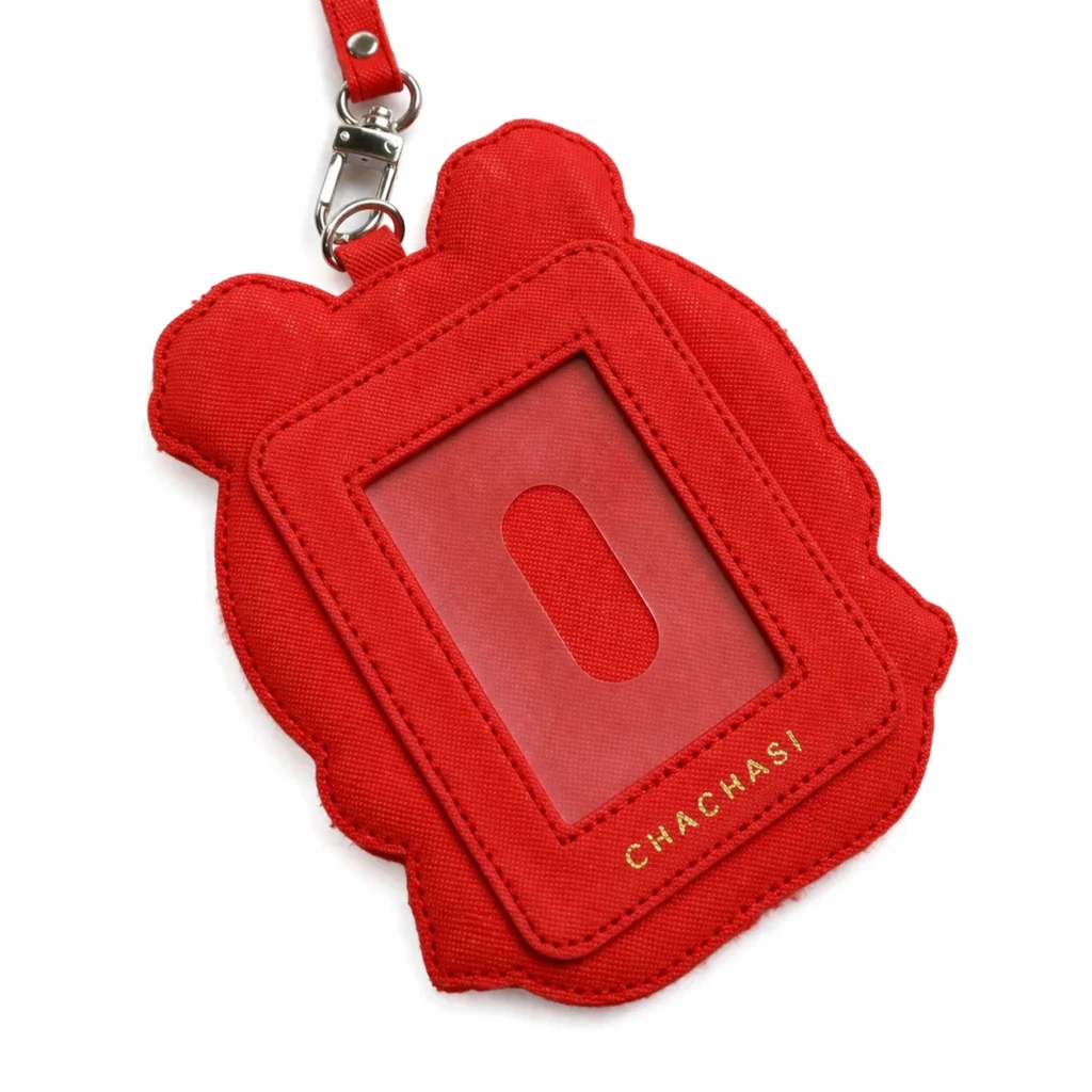 Embroidered Cartoon Card Holder with Keychain – Soft Campus ID Holder (OEM Factory)