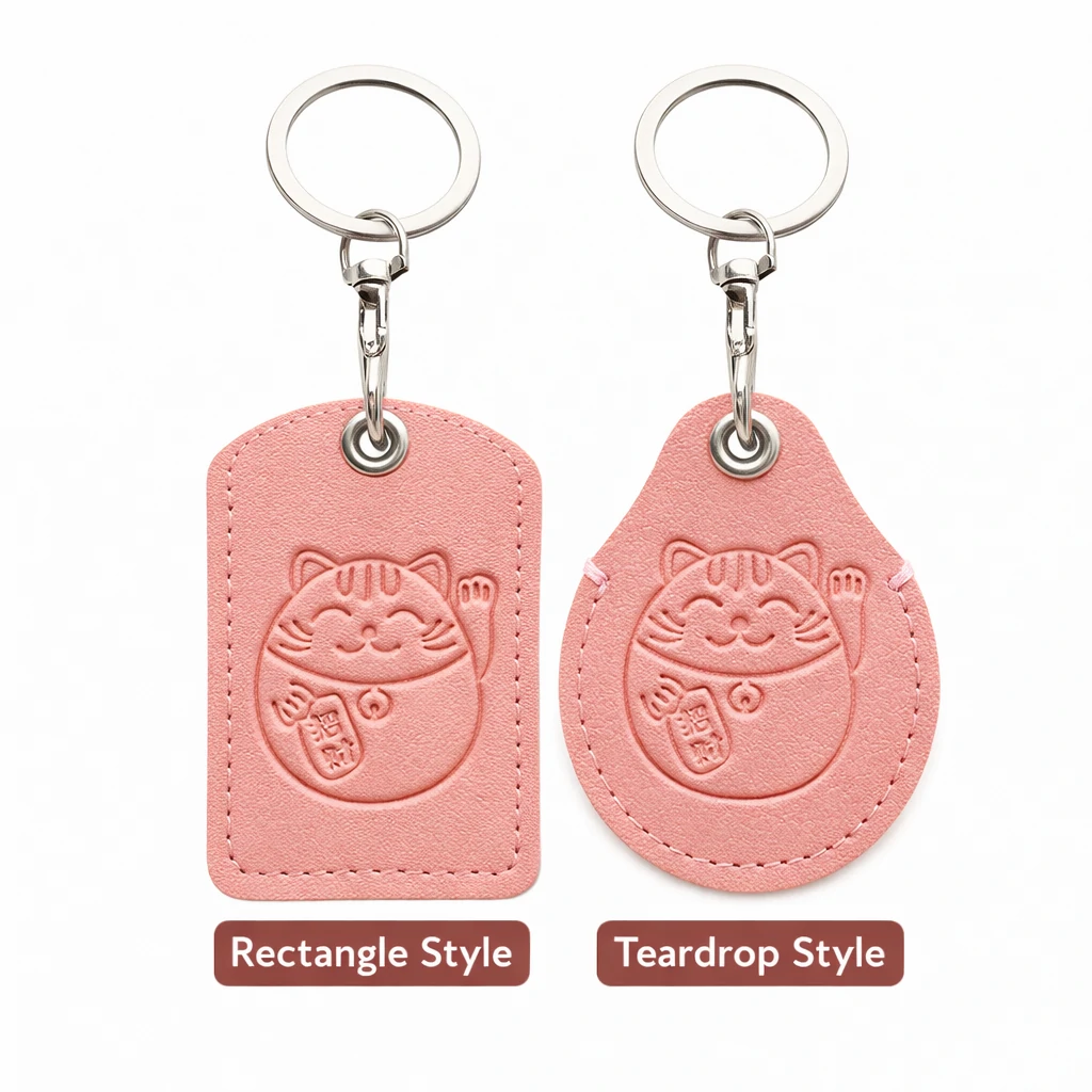 Creative Foil Stamped PVC Leather Mini Card Holder – Teardrop RFID Access Card Sleeve (OEM Factory)