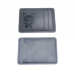 Minimalist PU Leather Card Holder – Slim One-Piece Card Sleeve with Cut-Out Design (OEM Factory)