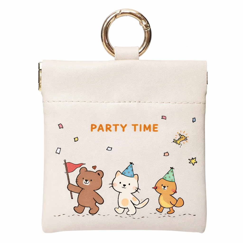 Leather Snap Closure Pouch – Custom Storage Case for Earphones & Cosmetics (OEM Factory)