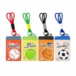 Custom Double Sided PU Leather Card Holder with Lanyard – Durable Student ID Holder (OEM Factory)