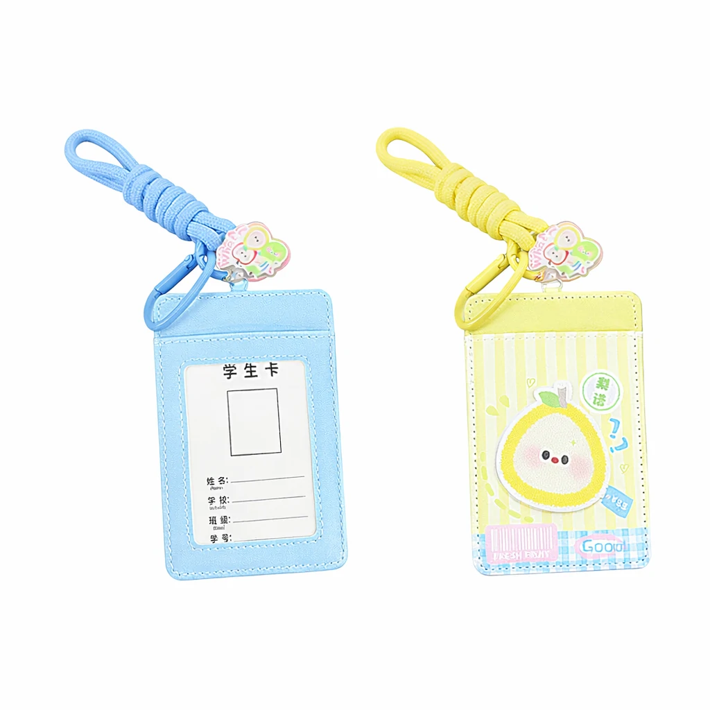 Custom Double Sided PU Leather Card Holder with Lanyard – Durable Student ID Holder (OEM Factory)