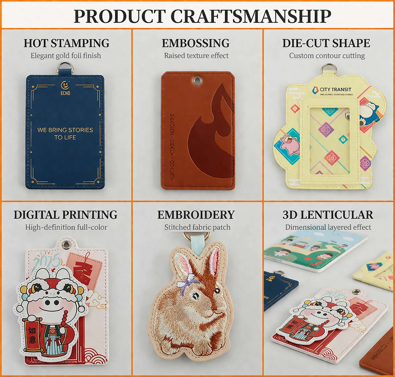 custom printed leather card holder design capability