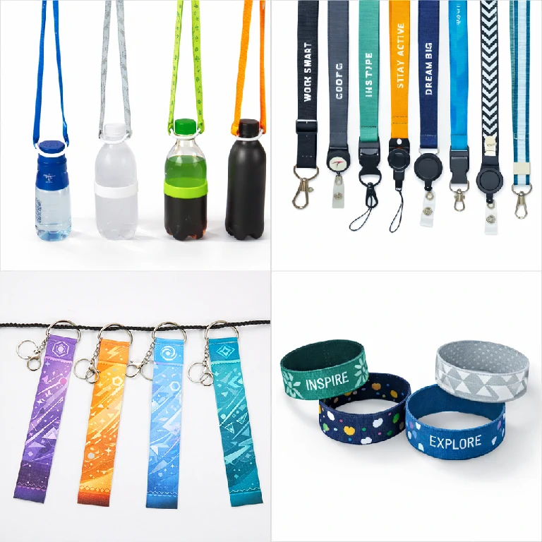 Custom phone lanyards, wrist straps, water bottle straps, and silk screen printed lanyards