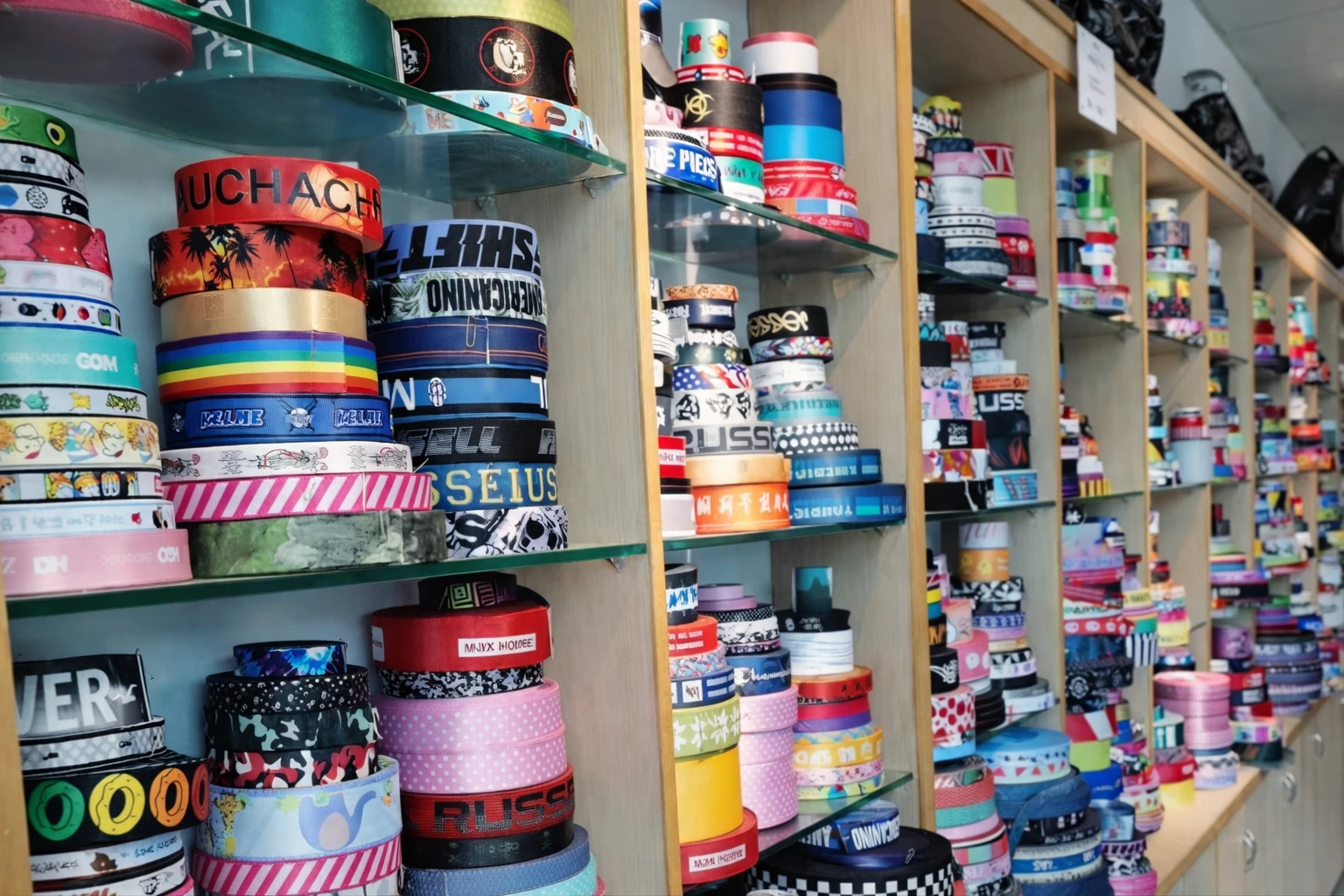 webbing display area for lanyard samples