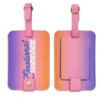 PU Leather Luggage Tag – Custom Foil Stamped Travel ID Tag (OEM Factory)