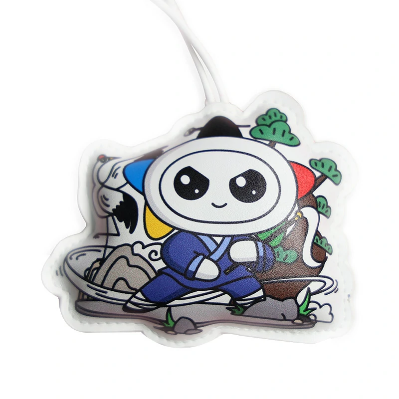 Printed PVC Leather Scented Keychain – Cartoon Stuffed Aroma Hanging Toy (OEM Factory)