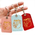 Creative Foil Stamped PVC Leather Mini Card Holder – Teardrop RFID Access Card Sleeve (OEM Factory)