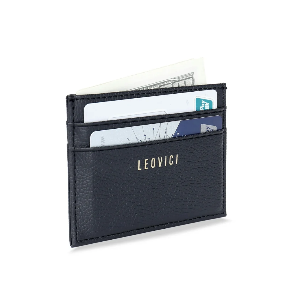 PU Leather Card Holder with 5 Card Slots – Custom Bank Gift Card Wallet (OEM Factory)