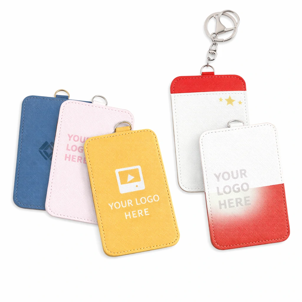 Custom Cute Cartoon PU Leather Card Holder with Keychain – Multi Slot Campus ID Holder (OEM Factory)