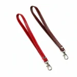 PU Leather Wrist Lanyard with Metal Keychain Hook for Phone and ID Card
