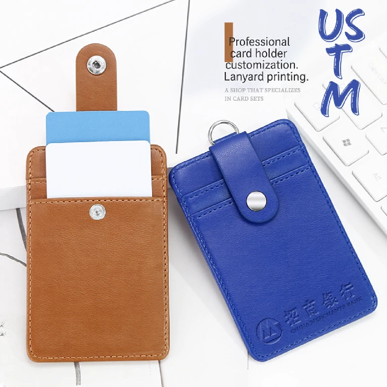 Custom Leather ID Badge Holder – Retractable Multi Card ID Holder (OEM Factory)
