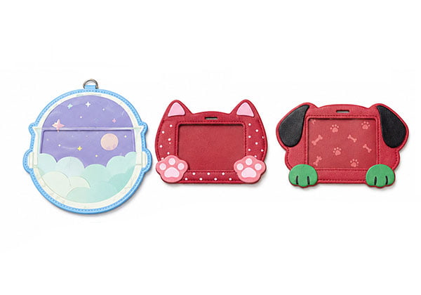 custom shape printed card holder die cut design